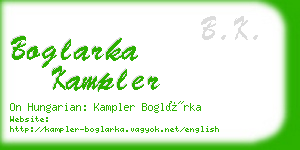 boglarka kampler business card